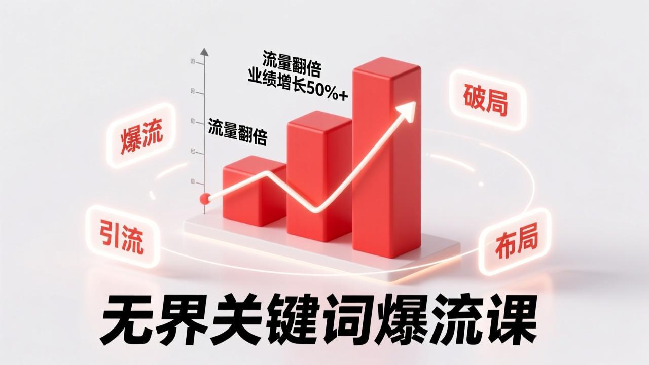 无界关键词爆流课,破局布局逻辑、阶段精准引流,实现流量翻倍,店铺业绩增长50%+。-小目标云网创