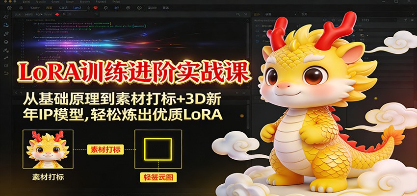 LoRA训练进阶实战课：从基础原理到素材打标+3D新年IP模型，轻松炼出优质LoRA-小目标云网创