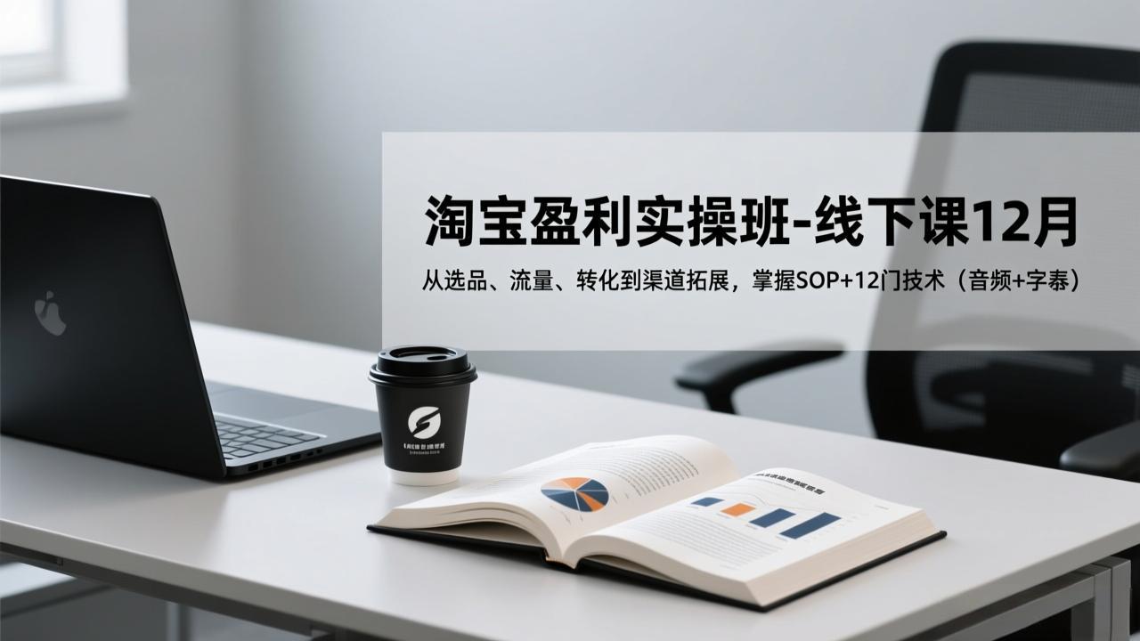 淘宝盈利实操班-线下课12月,从选品、流量、转化到渠道拓展,掌握SOP+12门技术(音频+字幕-小目标云网创