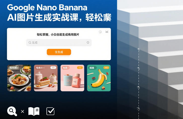 Google Nano Banana AI图片生成实战课,轻松掌握,小白也能生成商用图片-小目标云网创