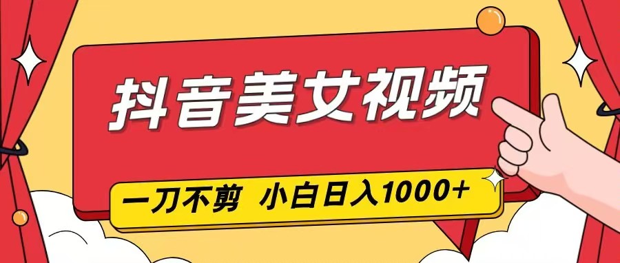 抖音美女视频，一刀不剪，两分钟一条视频，小白轻松上手，日入1000-小目标云网创