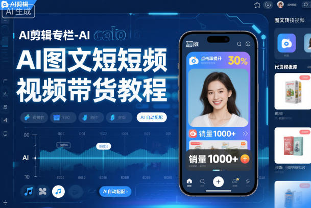 AI剪辑专栏-AI图文短视频带货教程-小目标云网创