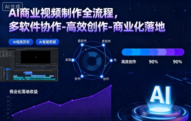 AI商业视频制作全流程2期,多软件协作-高效创作-商业化落地(更新)-小目标云网创