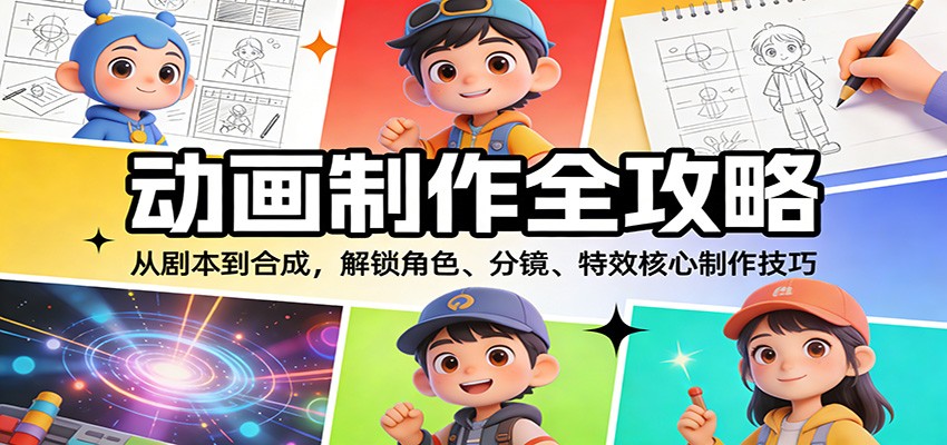 动画制作全攻略：从剧本到合成，解锁角色、分镜、特效核心制作技巧-小目标云网创