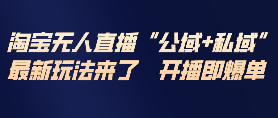 淘宝无人直播最新玩法,包含私域和公域两种玩法-小目标云网创