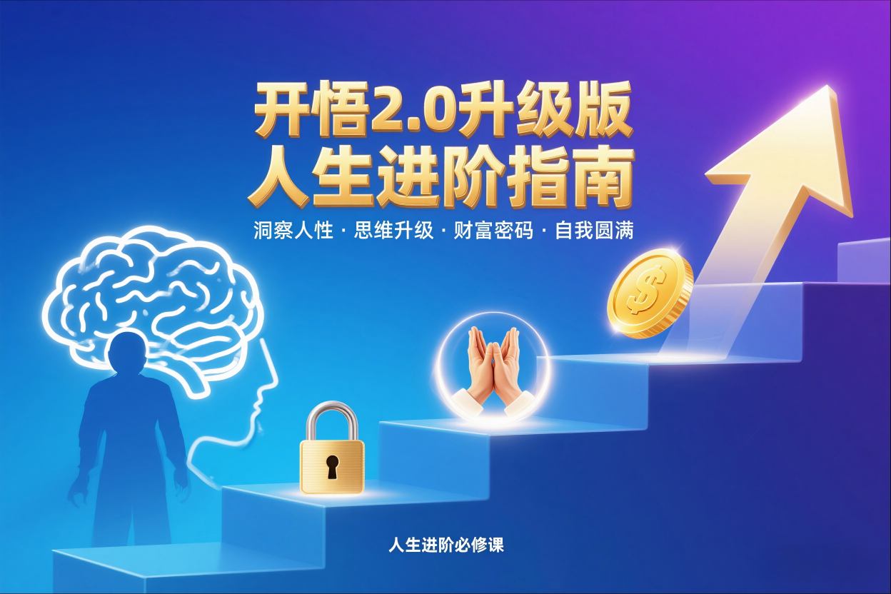 开悟2.0升级版人生进阶指南，洞察人性-思维升级-财富密码-自我圆满-小目标云网创
