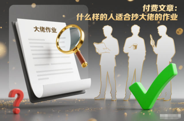 付费文章:什么样的人适合抄大佬的作业?-小目标云网创