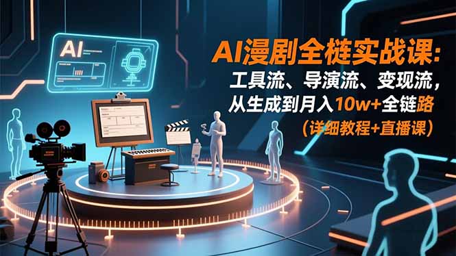 AI漫剧全栈实战课：工具流、导演流、变现流，从生成到月入10w+全链路 (详细教程+直播课-小目标云网创