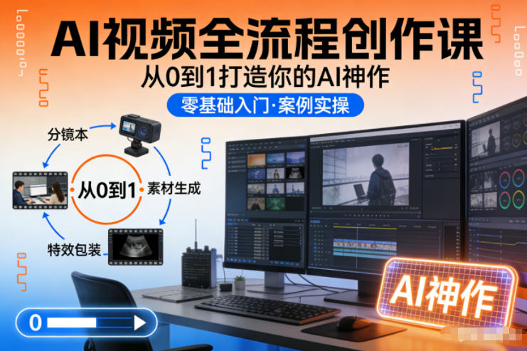 AI视频全流程创作课,从0到1打造你的AI神作-小目标云网创