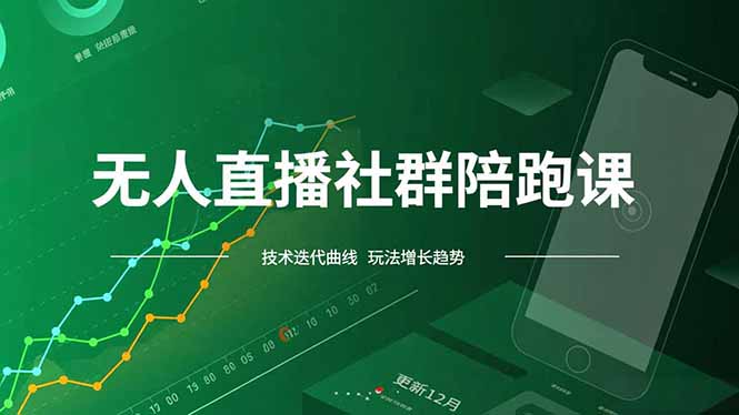 无人直播社群陪跑课，技术更新、无人/半无人玩法共享、实时跟进最新红利(更新12月-小目标云网创
