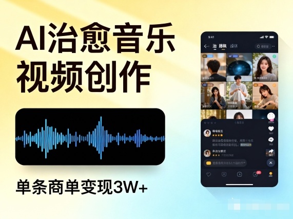 AI做治愈音乐视频，多平台投稿，单条商单变现3W+-小目标云网创