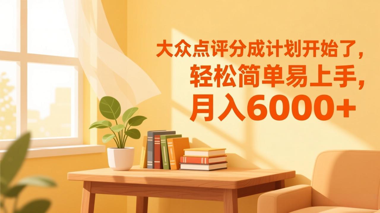 大众点评分成计划开始了，轻松简单易上手，月入6000+-小目标云网创