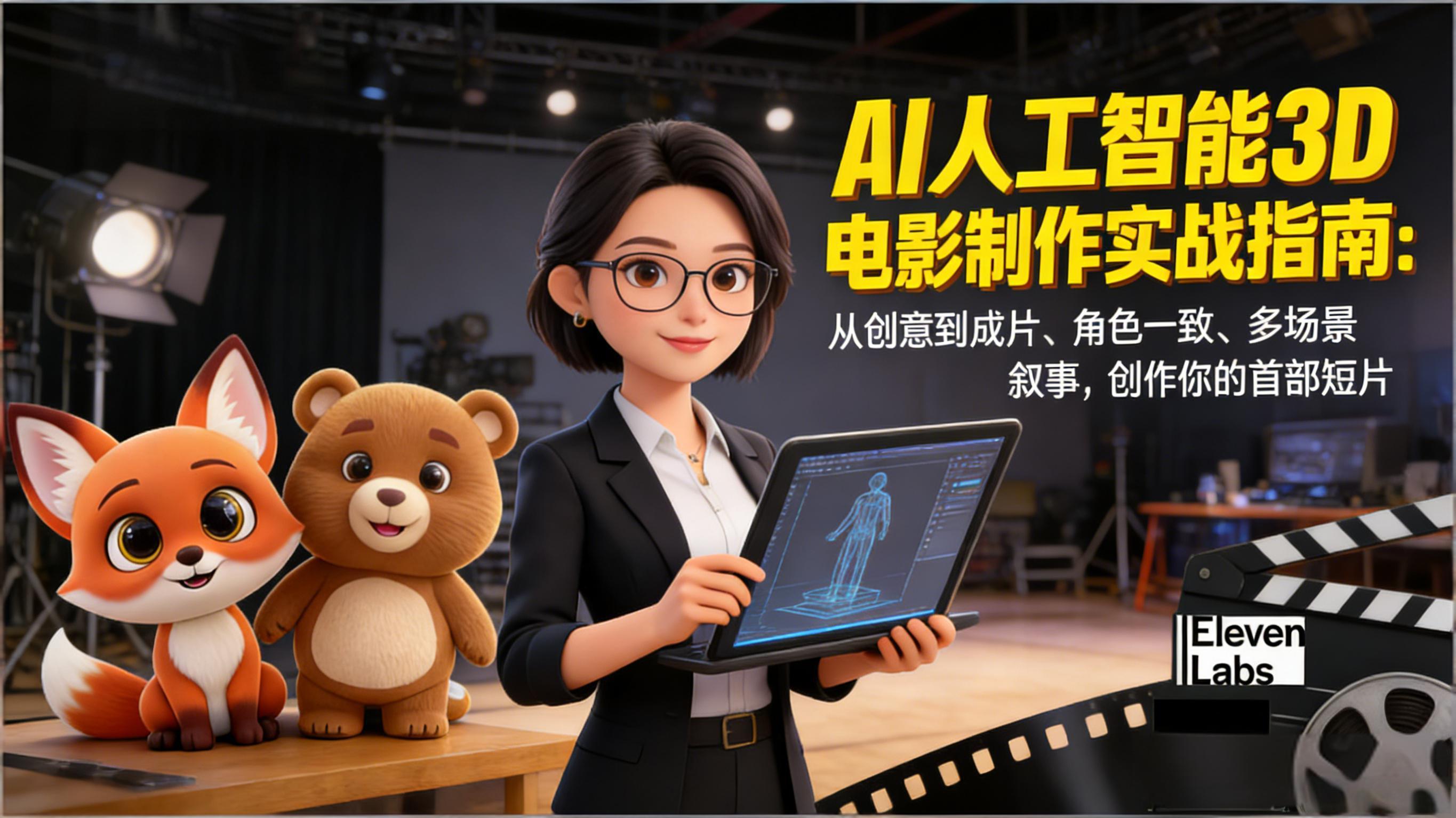 AI人工智能3D电影制作实战指南：从创意到成片、角色一致、多场景叙事，创作你的首部短片-小目标云网创