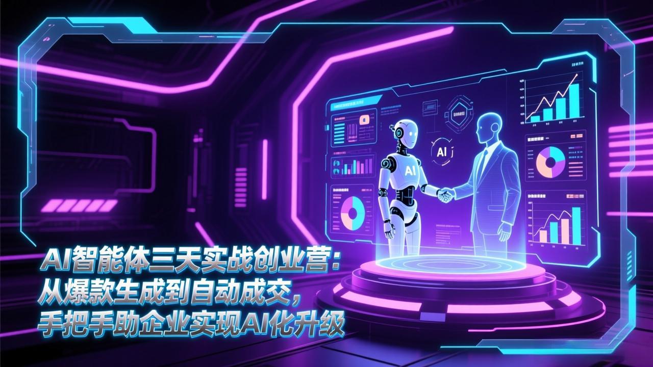 AI智能体三天实战创业营：从爆款生成到自动成交，手把手助企业实现AI化升级-小目标云网创
