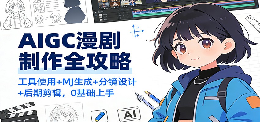 AIGC漫剧制作全攻略：工具使用+MJ生成+分镜设计+后期剪辑，0基础上手-小目标云网创