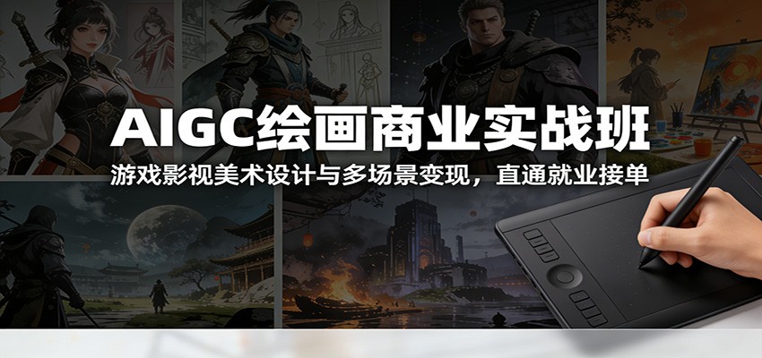 AIGC绘画商业实战班：游戏影视美术设计与多场景变现，直通就业接单-小目标云网创