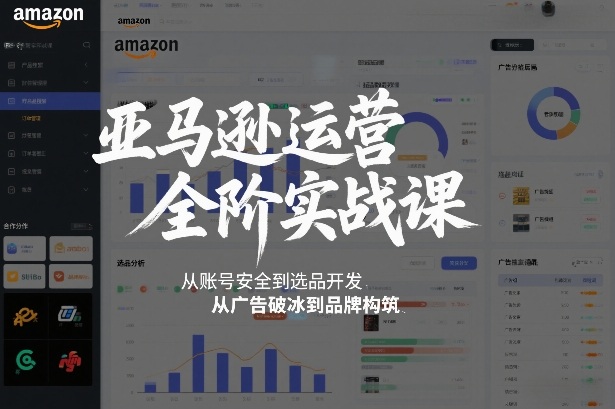 亚马逊运营全阶实战课,从账号安全到选品开发,从广告破冰到品牌构筑(更新2026)-小目标云网创