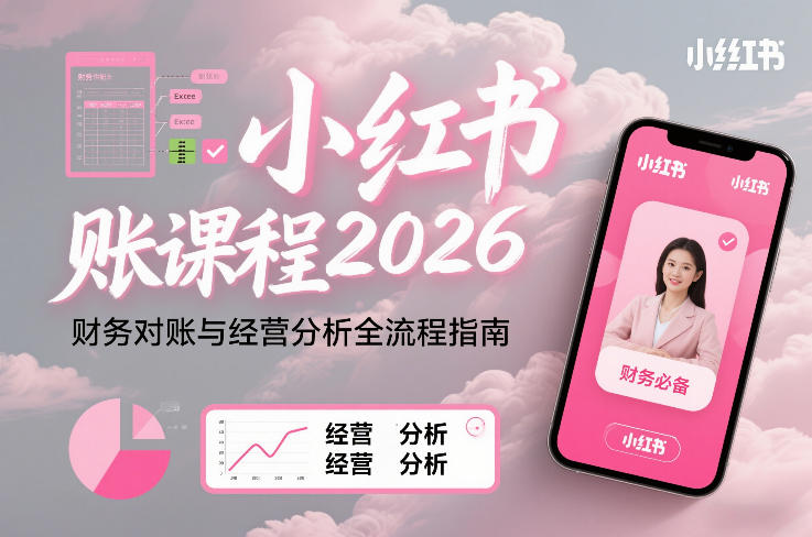 小红书对账课程2026,财务对账与经营分析全流程指南-小目标云网创