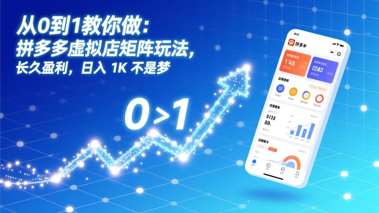 从0到1教你做：拼多多虚拟店矩阵玩法，长久盈利，日入 1K 不是梦-小目标云网创